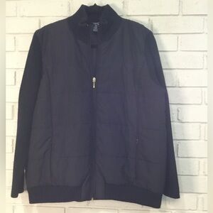 Ladies’ Chap Navy Quilted Jacket With Ribbed Neck; Sleeves and Bottom